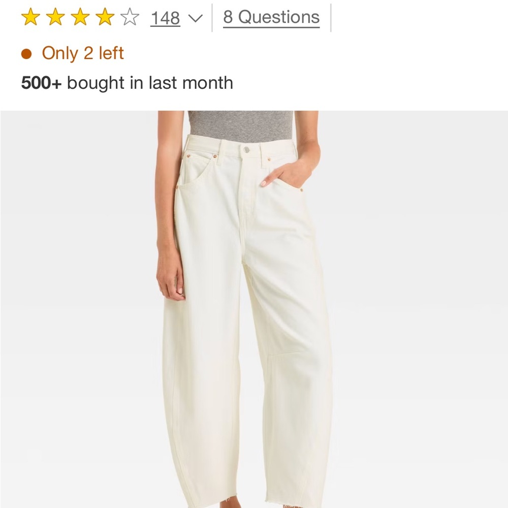 High-Rise Curved Leg Barrel Jeans - Universal Thread Size 6